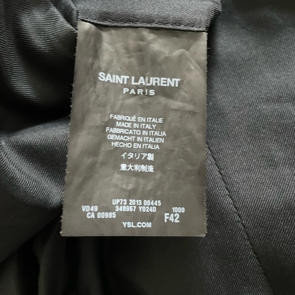 Pre-owned Saint Laurent Black Wool Shawl Collar Tuxedo Blazer. Hedi Slimane era - Picture 5 of 7